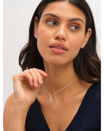 Simply Silver Sterling Silver 925 Cubic Zirconia Heart Graduation Pendant