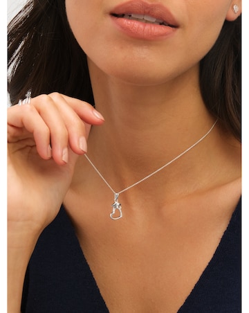 Simply Silver Sterling Silver 925 Cubic Zirconia Heart Graduation Pendant