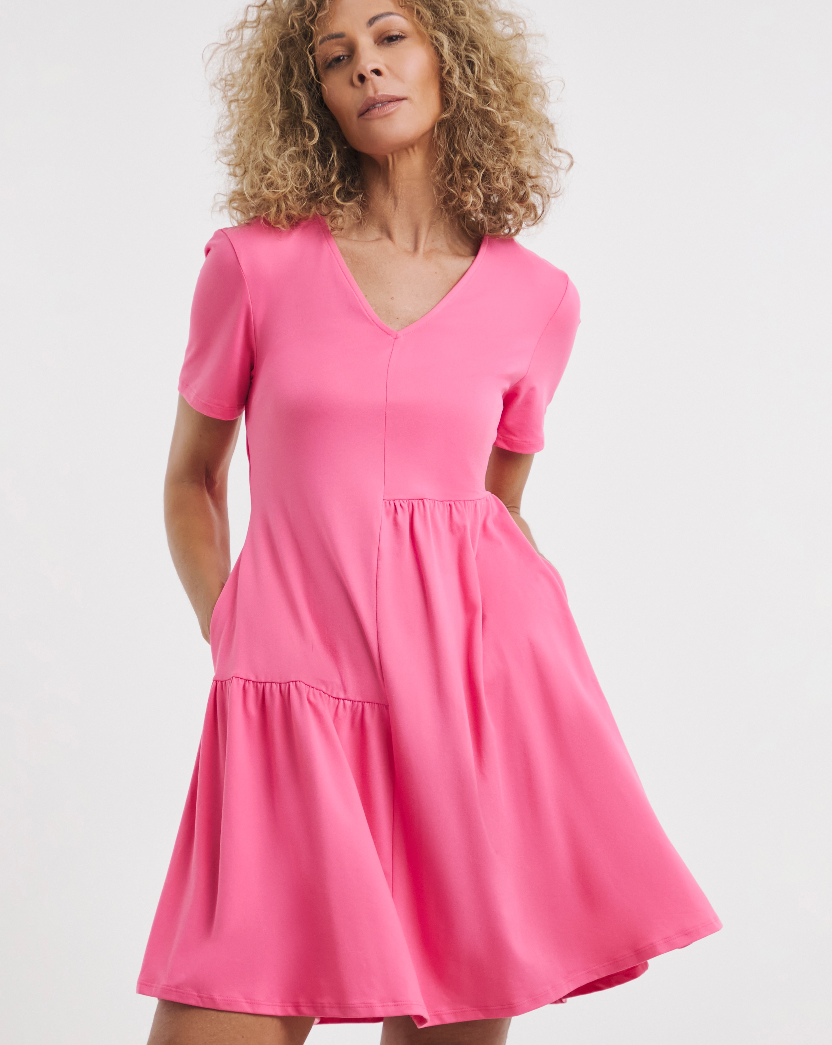 Asymetric Cut Jersey Swing Dress