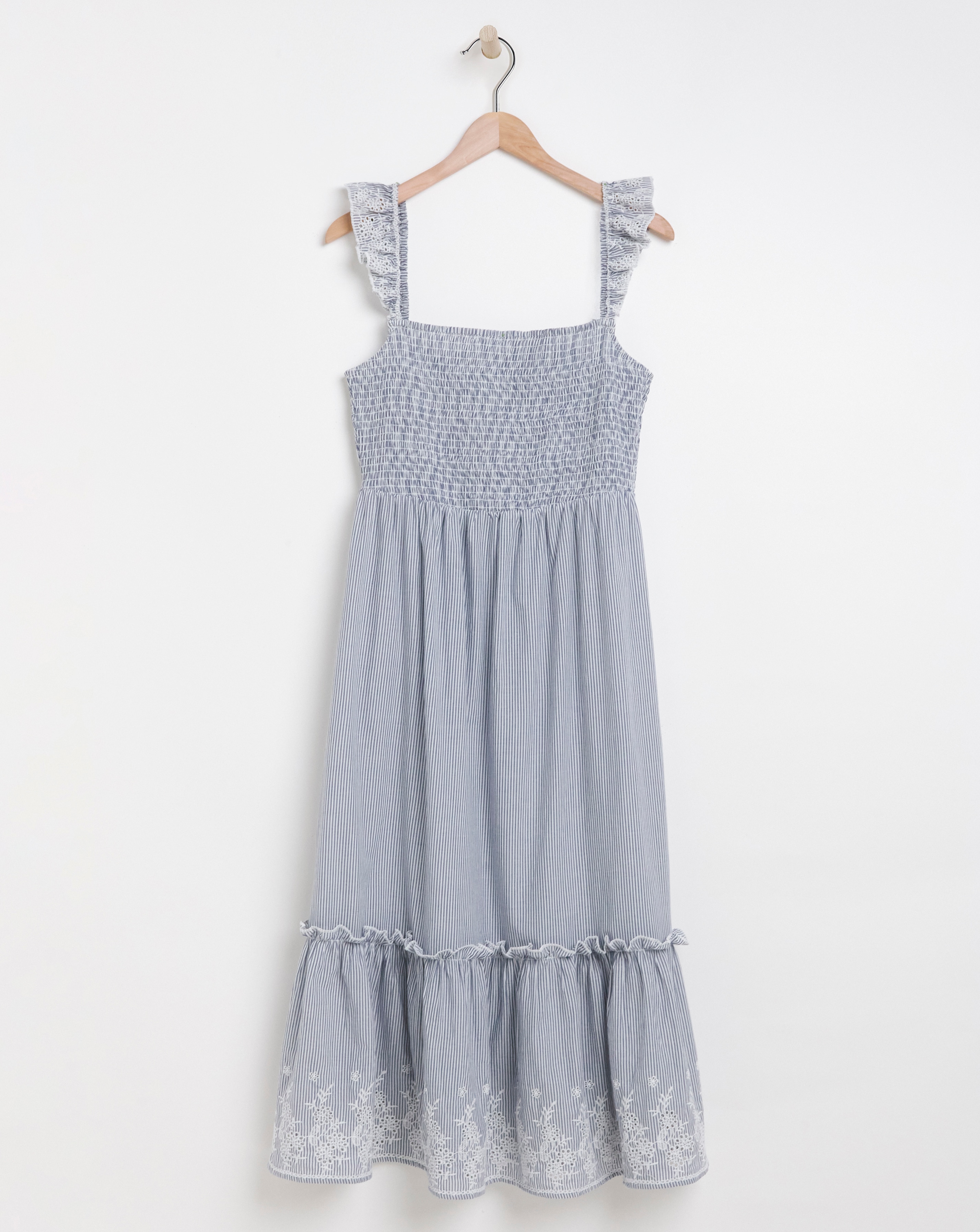 Stripe Broderie Cami Dress