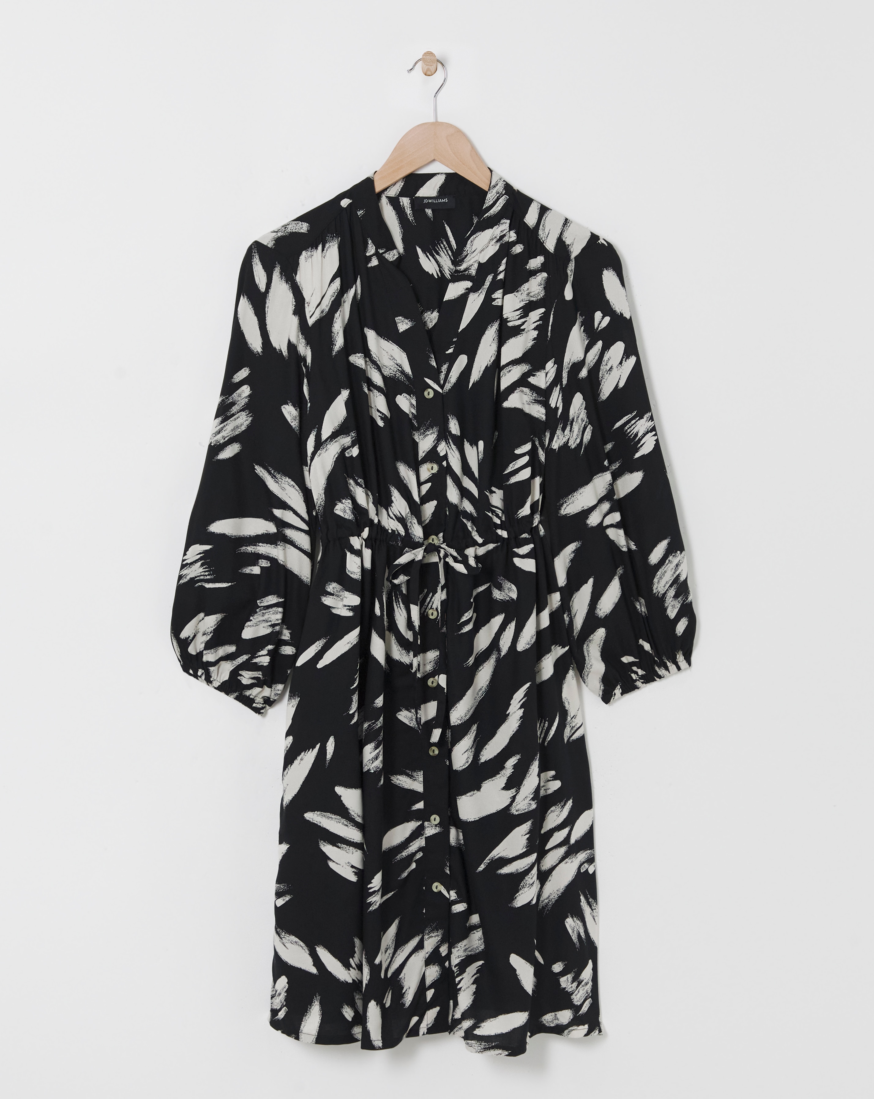 Viscose Twill Drawstring Shirt Dress