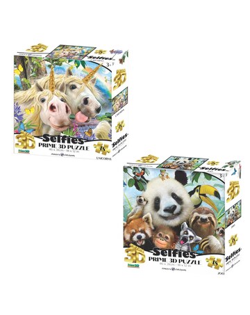 Howard Robinson 3D Selfie Unicorn and Panda Puzzle Duo