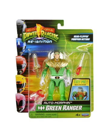 Mighty Morphing Power Rangers Auto Morphin Ranger Figure Green Ranger