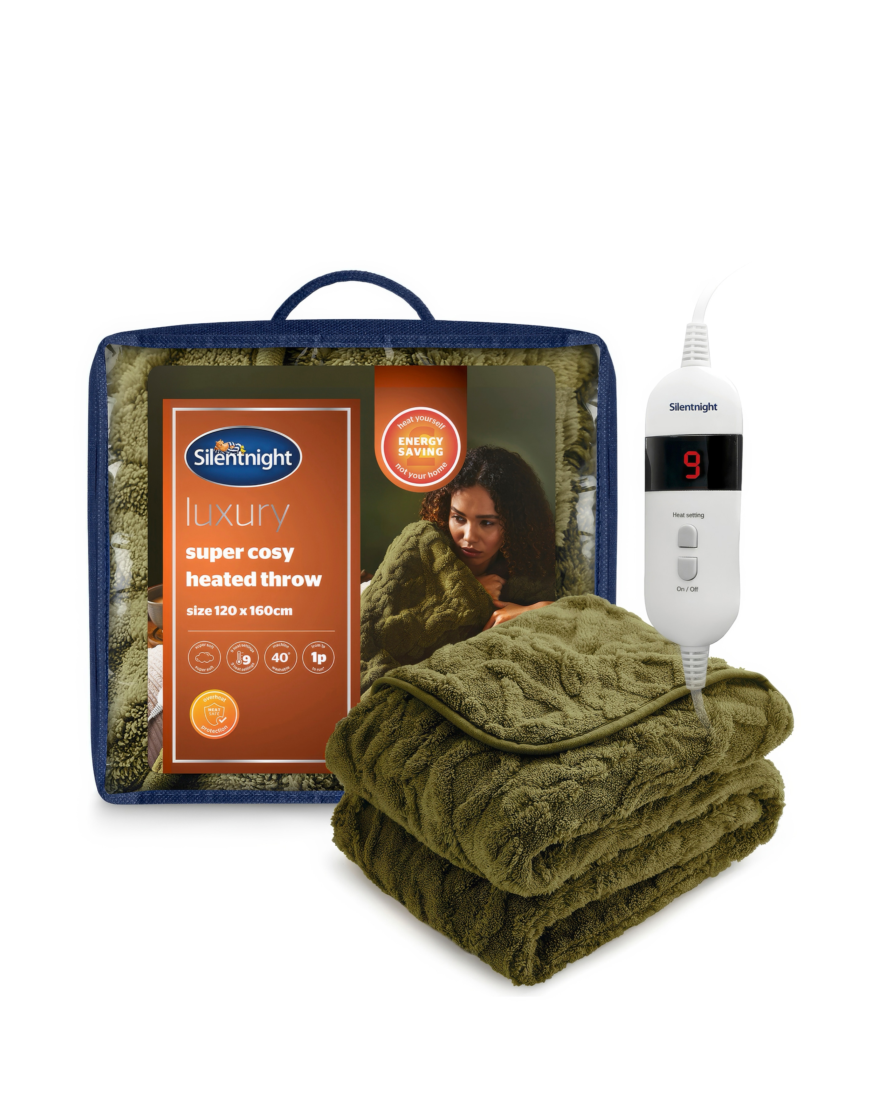 Silentight Heated Throw - Forest Green