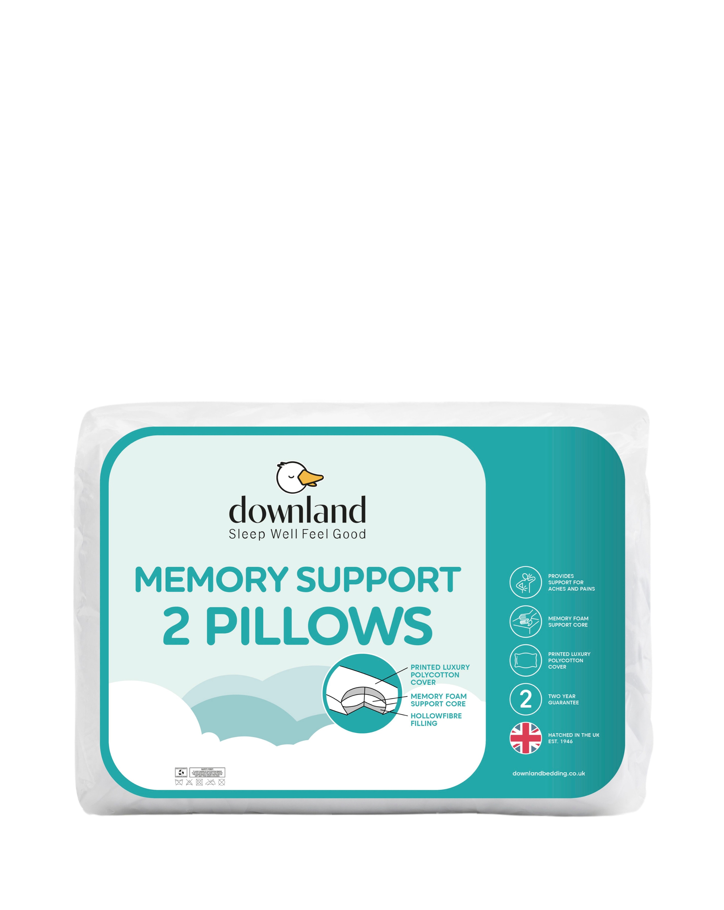 Downland Pair of Memory Support Pillows