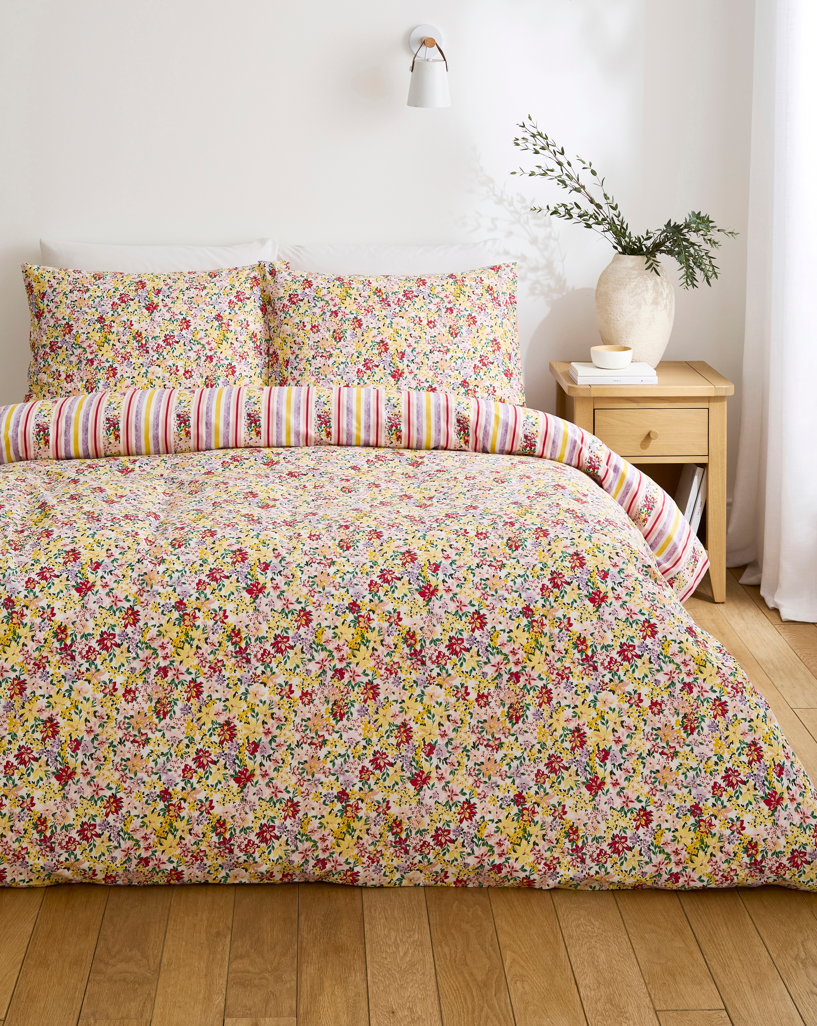 Emmie Floral Stripe Duvet Cover Set