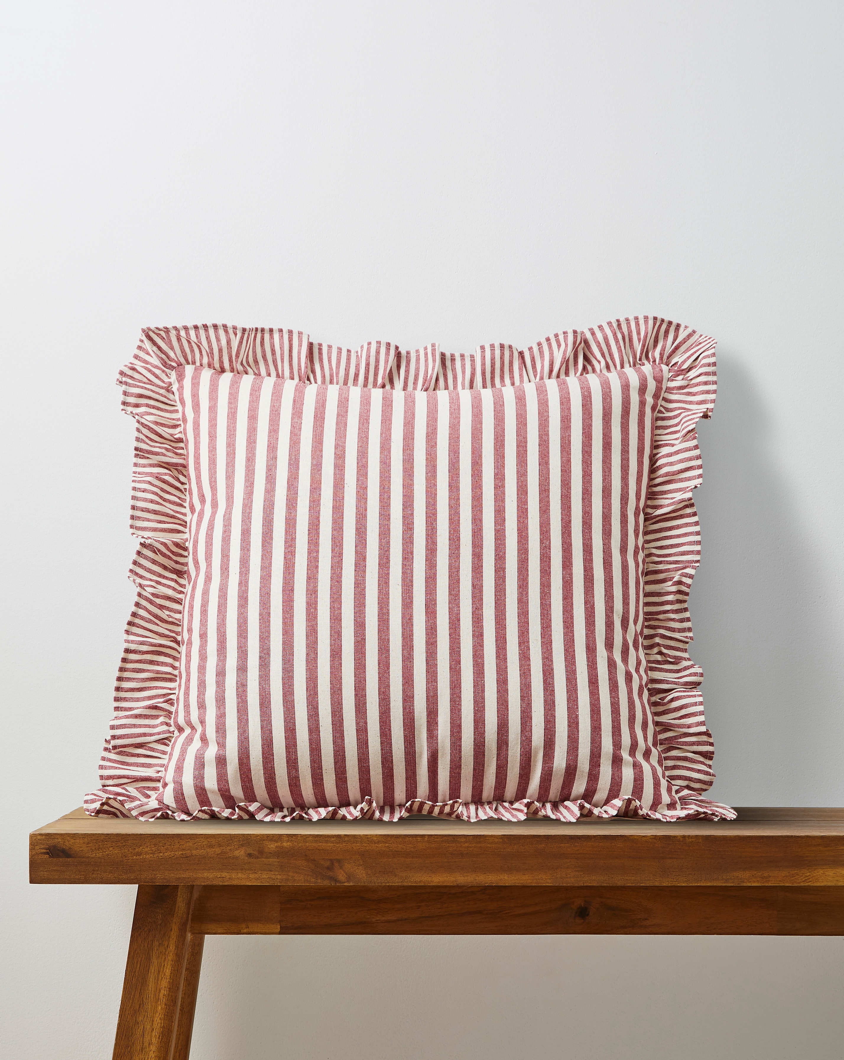 Raleigh Striped Ruffled Cushion
