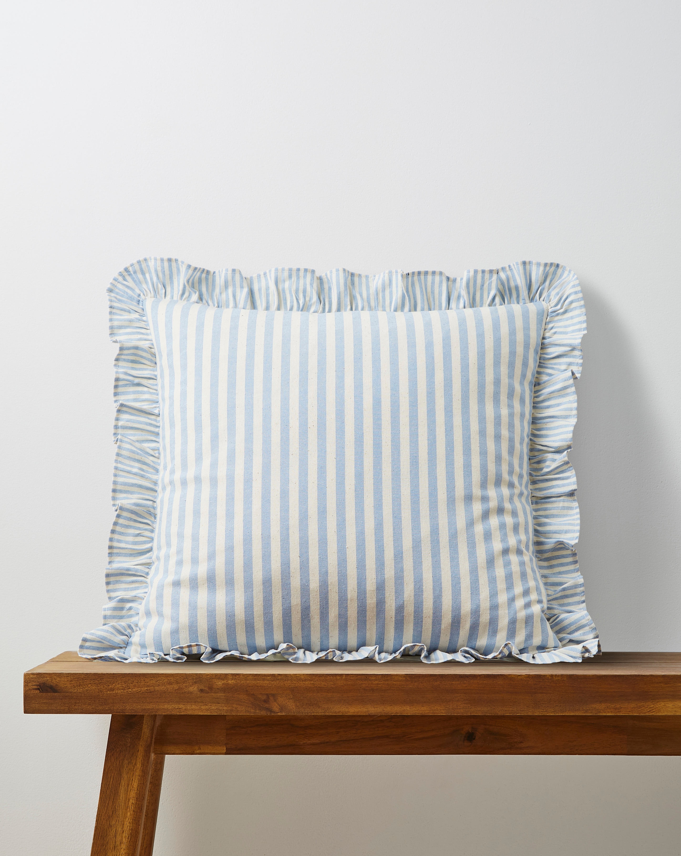 Raleigh Striped Ruffled Cushion