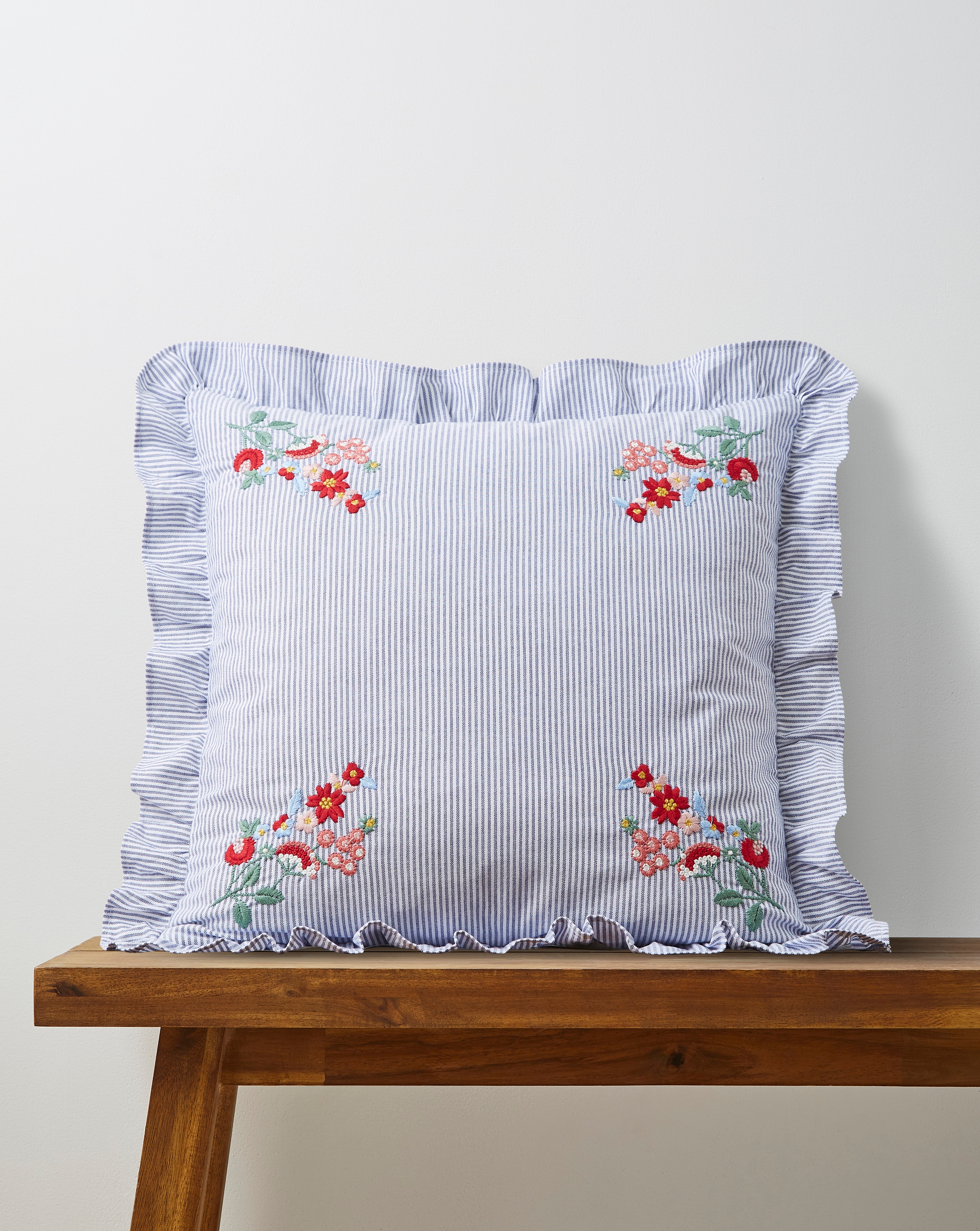 Julipa Estella Floral Ruffle Cushion