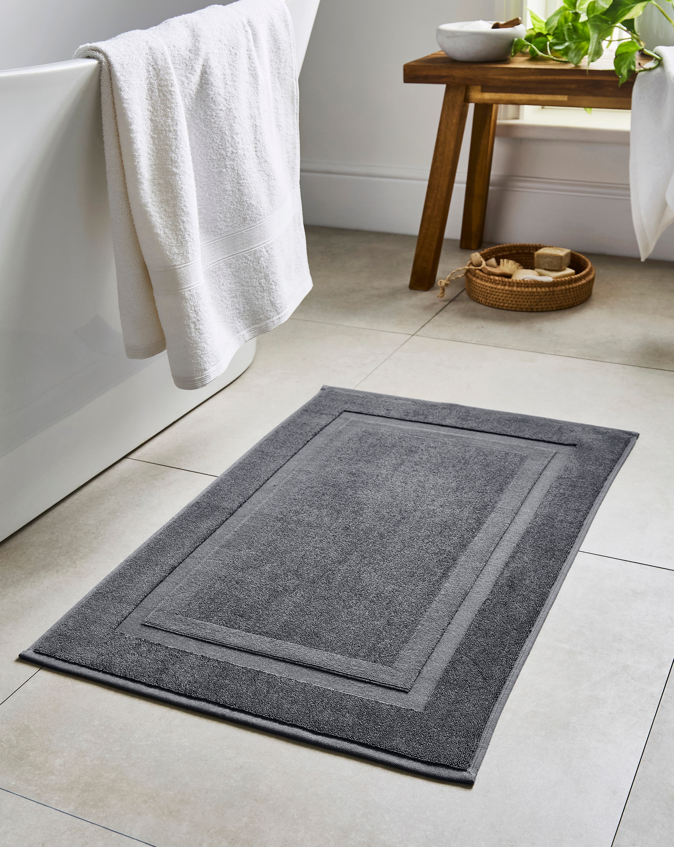 Egyptian Cotton Bath Mat - Anthracite