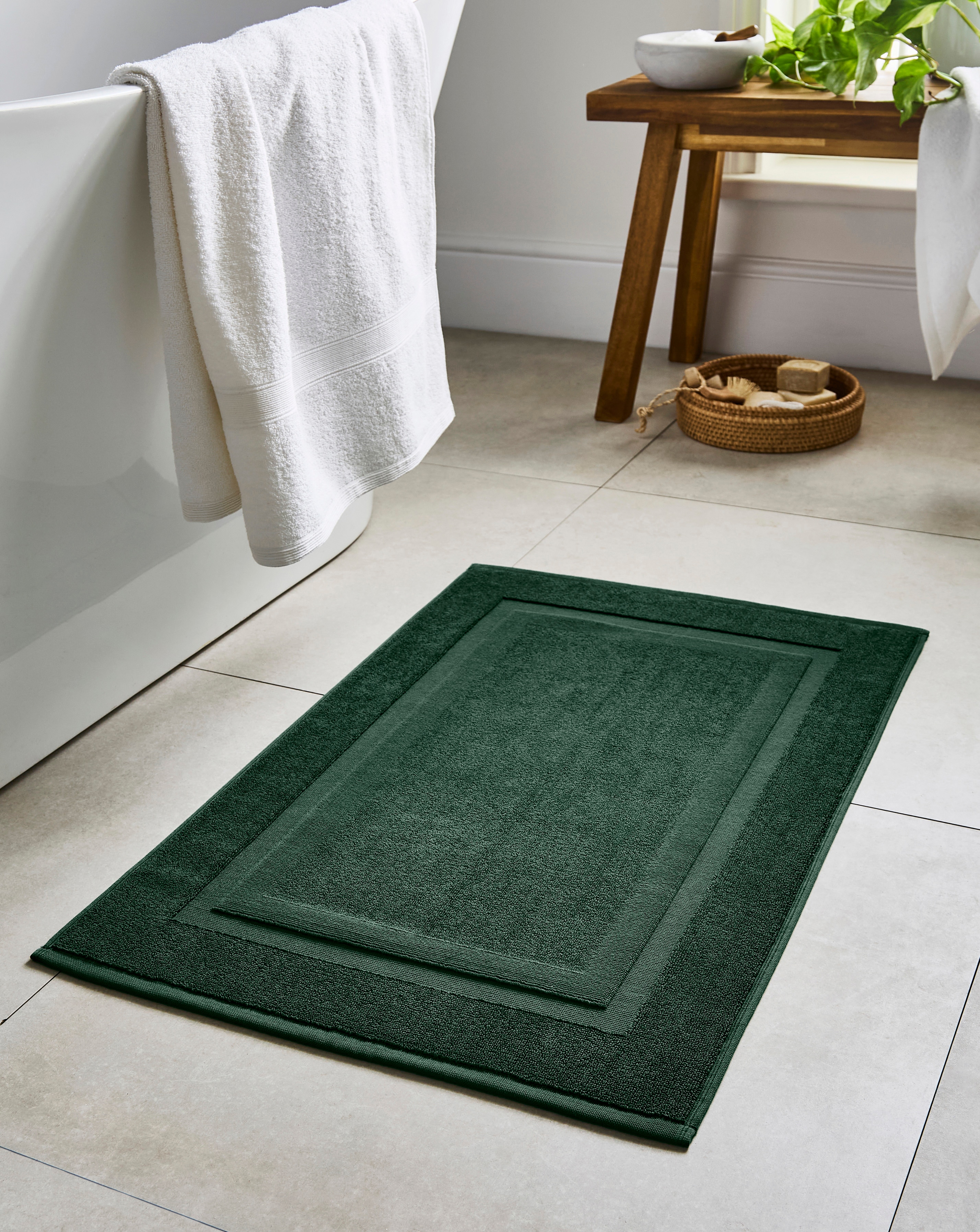Egyptian Cotton Bath Mat - Forest Green