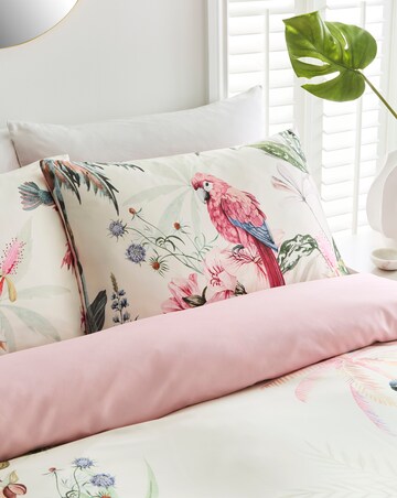 Tropical Floral Bird Satin Duvet Cover Set