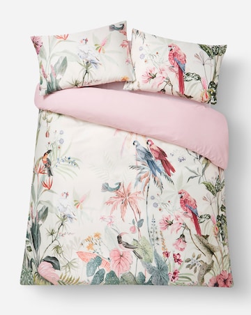 Tropical Floral Bird Satin Duvet Cover Set