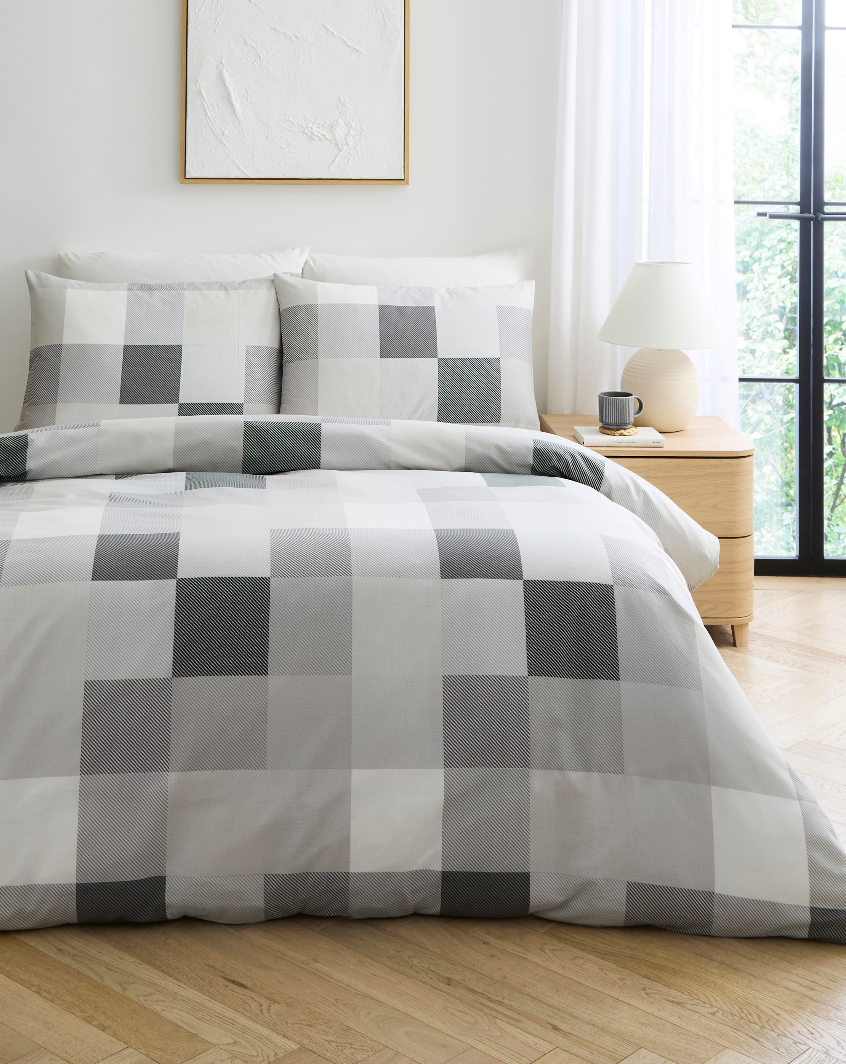 New In - Darcy Check Cotton Blend Duvet Set