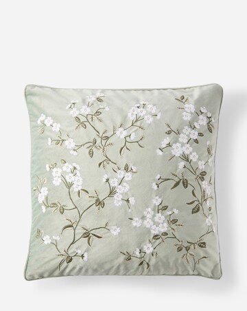 Cherry Blossom Embroidered Cushion