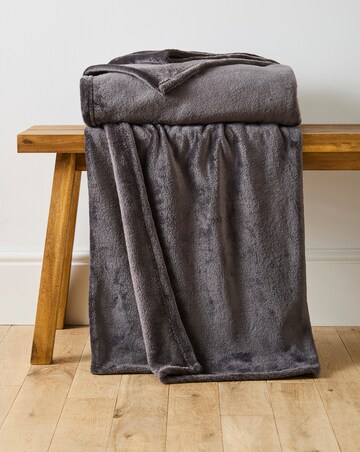 Plush Fleece Throw - Charcoal