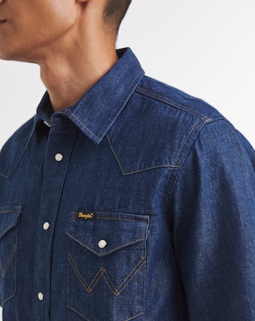 Wrangler Short Sleeve Western Shirt - Blue