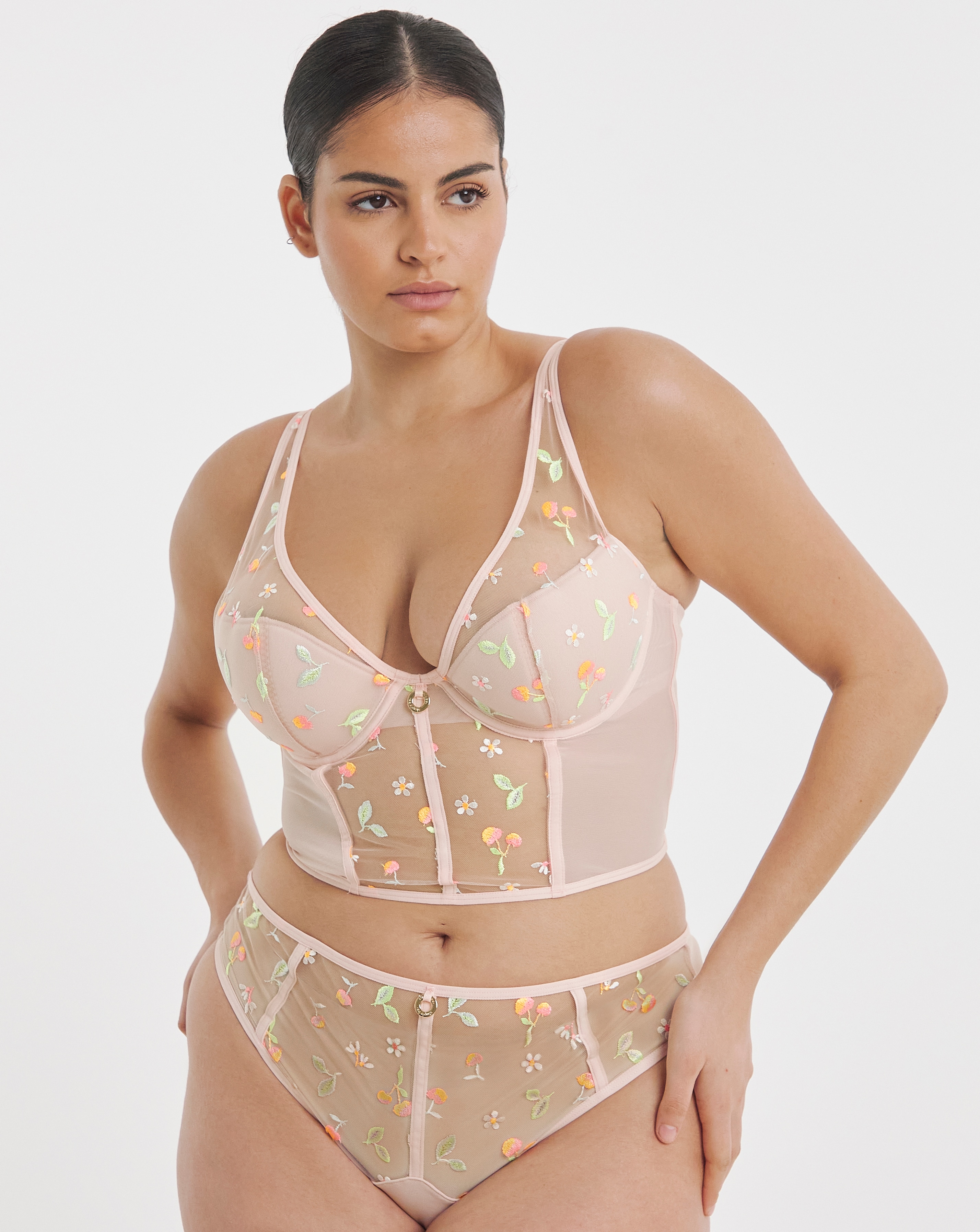 Cherries Embroidery Thong