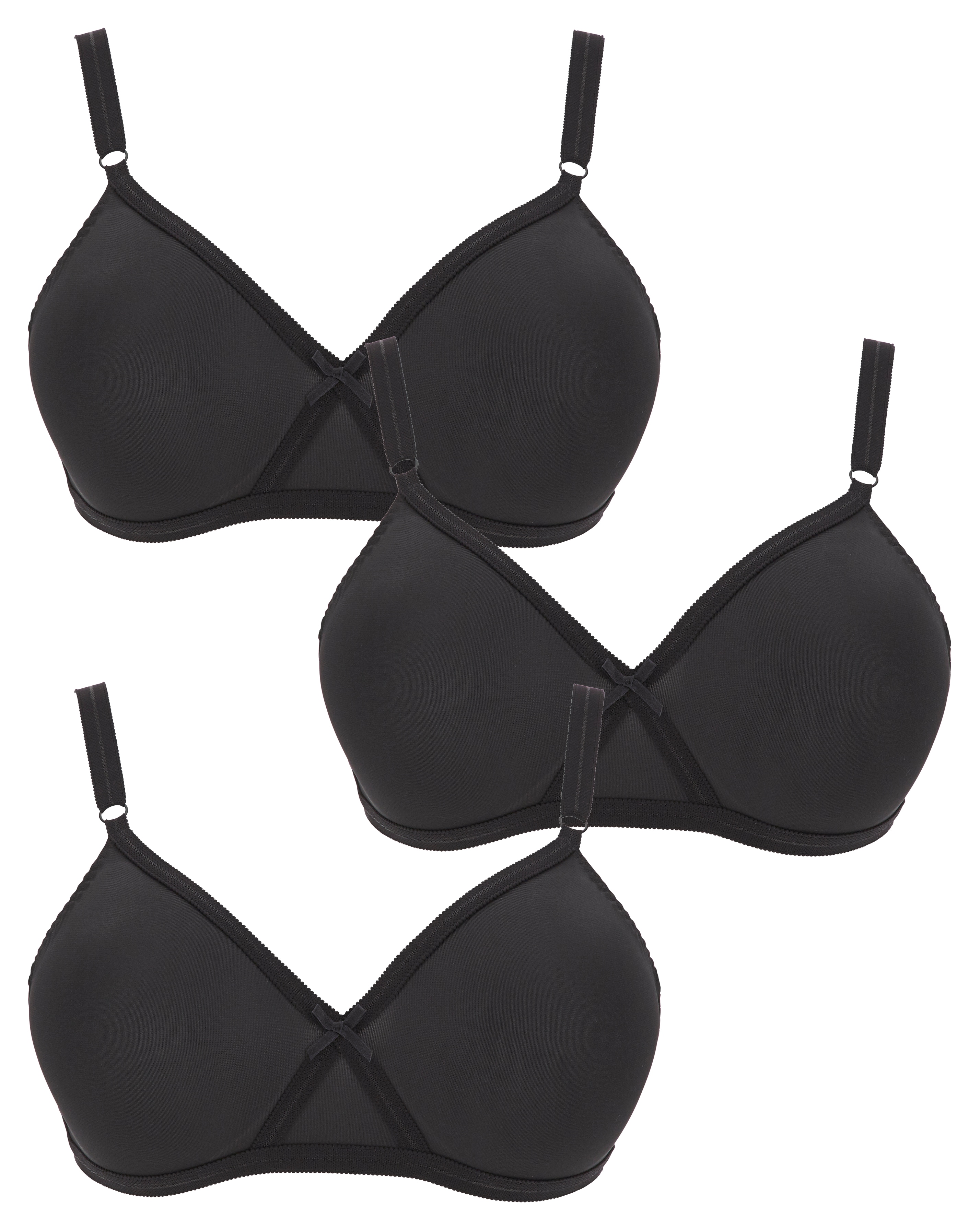 3 Pack Black Bras