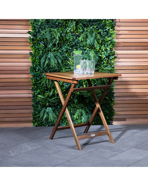 Charles Bentley Wooden Square Folding Bistro Table