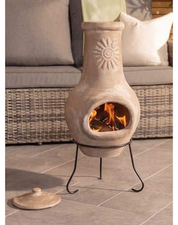 Charles Bentley Medium Clay Chiminea with Sun Design