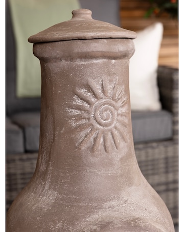 Charles Bentley Medium Clay Chiminea with Sun Design