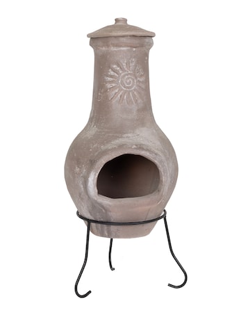 Charles Bentley Medium Clay Chiminea with Sun Design