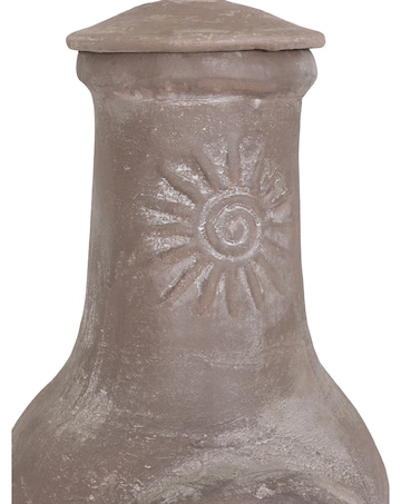 Charles Bentley Medium Clay Chiminea with Sun Design