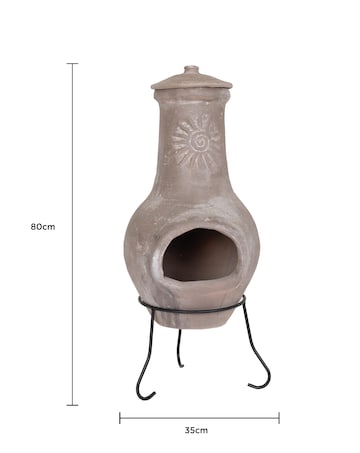 Charles Bentley Medium Clay Chiminea with Sun Design