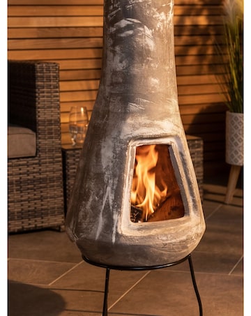 Charles Bentley Light Grey Clay Chiminea