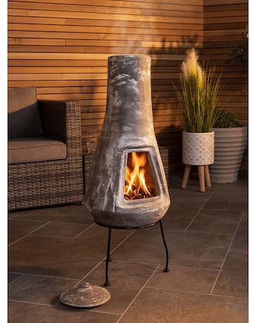 Charles Bentley Light Grey Clay Chiminea