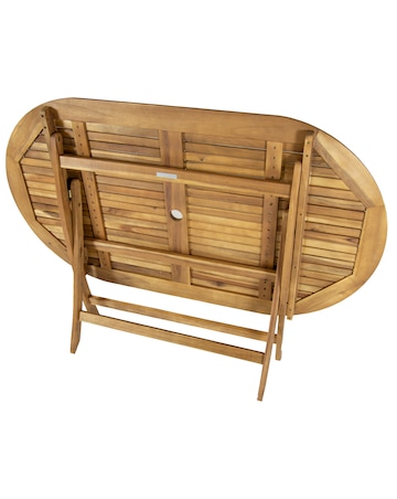Charles Bentley Wooden Oval Folding Dining Table - 6 Seater