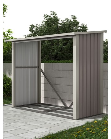 Charles Bentley Anthracite Metal Log Store - 6 x 3ft