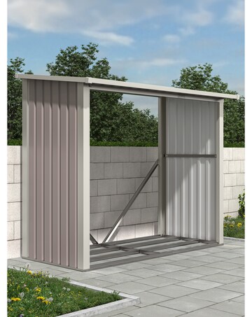 Charles Bentley Anthracite Metal Log Store - 6 x 3ft
