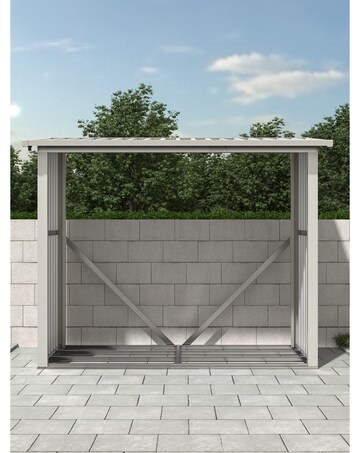 Charles Bentley Anthracite Metal Log Store - 6 x 3ft