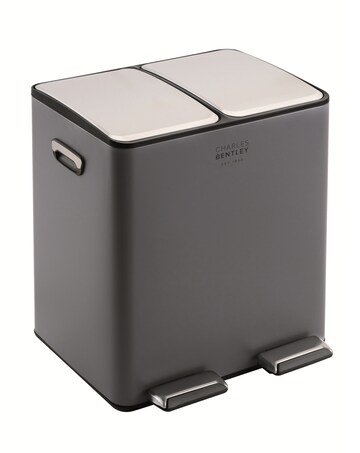 Charles Bentley 30L Double Compartment Kitchen Bin - 2x 15L