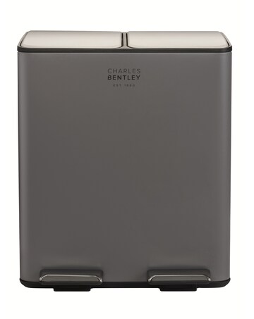 Charles Bentley 30L Double Compartment Kitchen Bin - 2x 15L