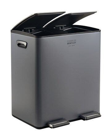 Charles Bentley 30L Double Compartment Kitchen Bin - 2x 15L