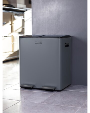 Charles Bentley 30L Double Compartment Kitchen Bin - 2x 15L
