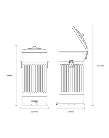 Charles Bentley 30L Retro Kitchen Bin