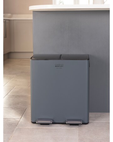 Charles Bentley 40L Double Compartment Kitchen Bin - 2x 20L