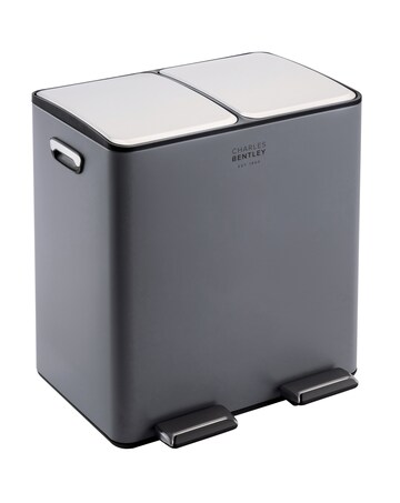 Charles Bentley 40L Double Compartment Kitchen Bin - 2x 20L