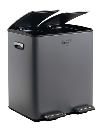 Charles Bentley 40L Double Compartment Kitchen Bin - 2x 20L