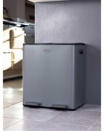 Charles Bentley 40L Double Compartment Kitchen Bin - 2x 20L