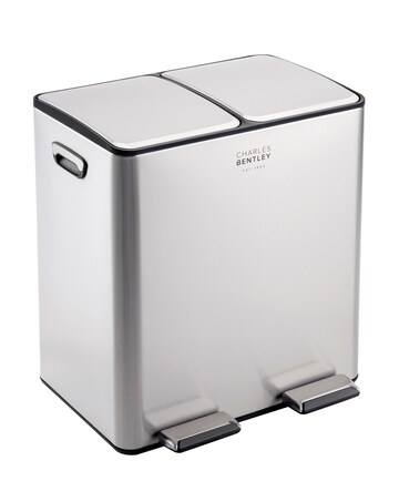 Charles Bentley 40L Double Compartment Kitchen Bin - 2x 20L