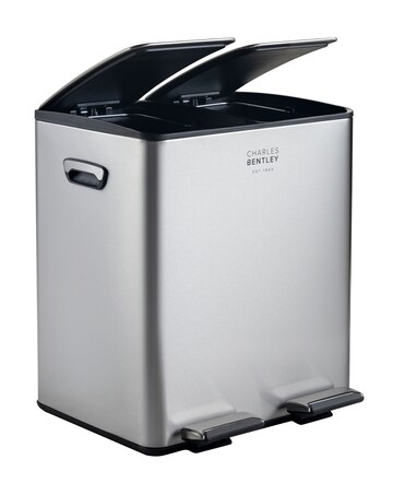 Charles Bentley 40L Double Compartment Kitchen Bin - 2x 20L