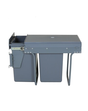 Charles Bentley 2 Compartment Cupboard Pull Out Bin 2 x 20L (40L Capacity)