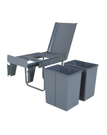 Charles Bentley 2 Compartment Cupboard Pull Out Bin 2 x 20L (40L Capacity)