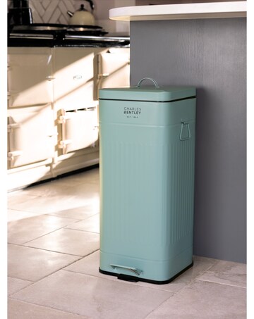 Charles Bentley 30L Square Retro Kitchen Pedal Bin