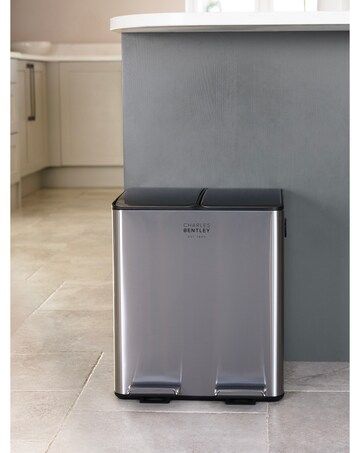 Charles Bentley 30L Double Compartment Kitchen Bin - 2x 15L